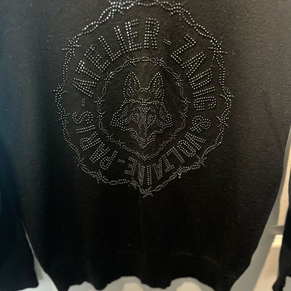 Zadig & Voltaire Black Beaded Fox Wool Sweater Size Small Preowned retail 600 - Picture 5 of 7